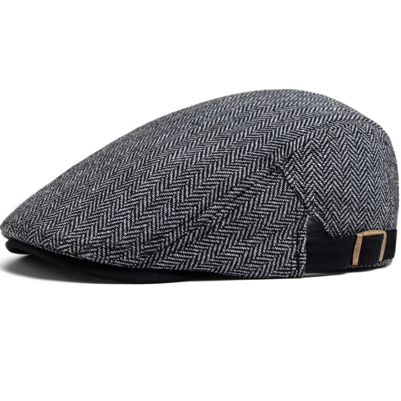 Béret chevrons vintage réglable homme