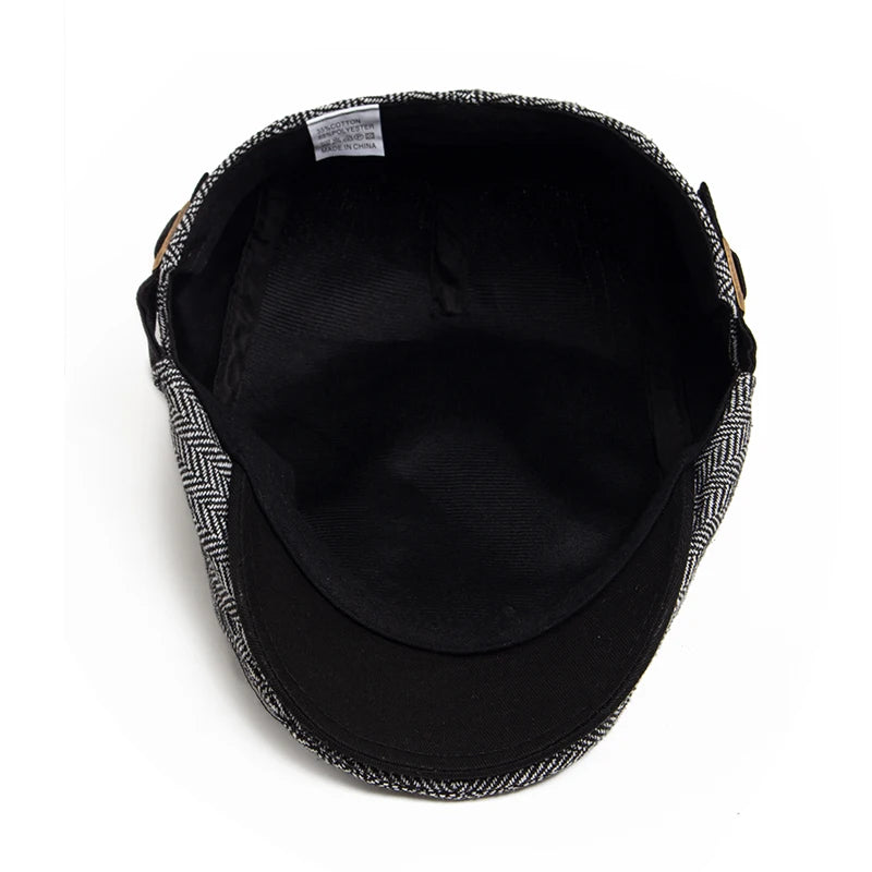 Béret chevrons vintage réglable homme