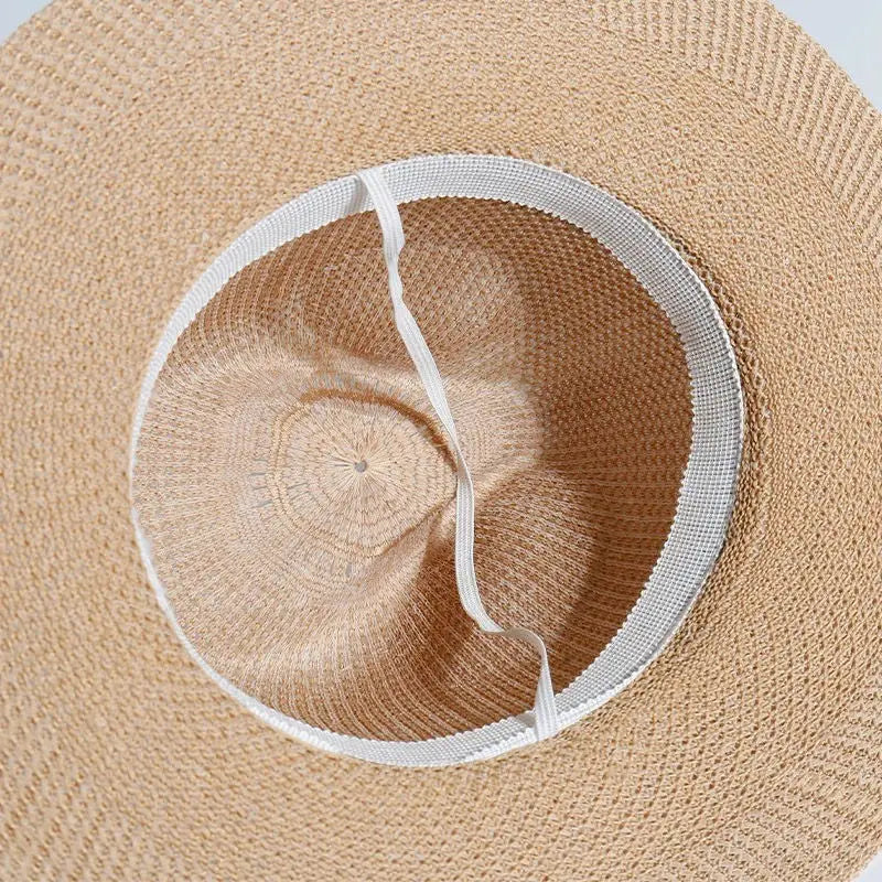 Chapeau fedora paille et lin homme tour de tête 56-58 cm