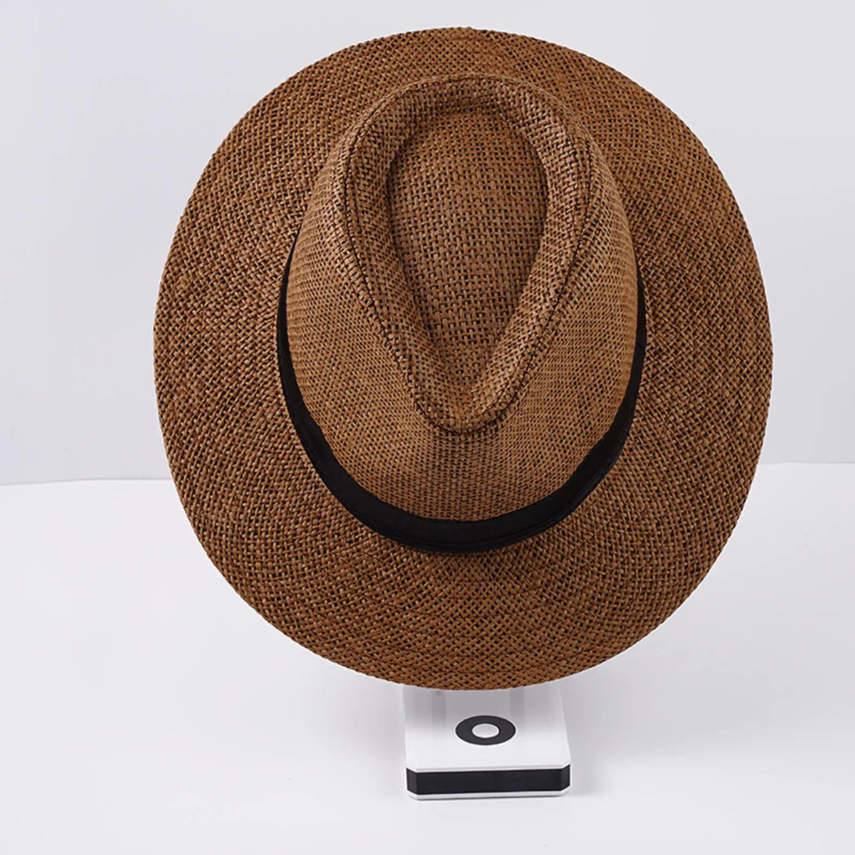 Chapeau Panama réglable en paille bord plat tour de tête 58-60 cm